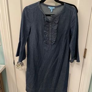 Draper James Chambray Ruffled Shift Dress (6)